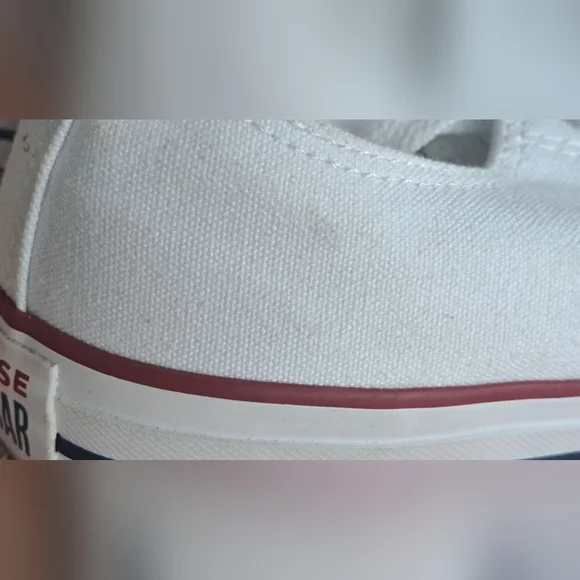 Converse White Low-Top Sneakers Mens Size 9.5.  Womens Size 11.5 - Picture 7 of 10